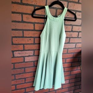 Windsor Olive green flowy high neck sexy halter dress